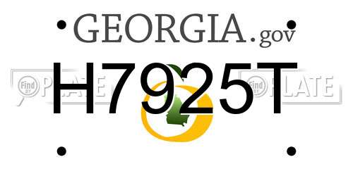 H7925T Georgia License Plate
