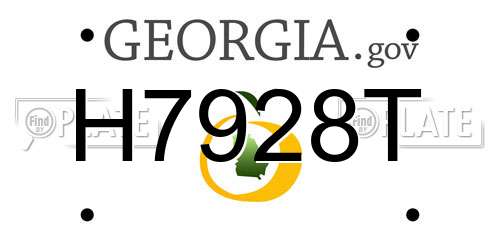 H7928T Georgia License Plate