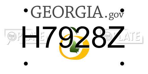 H7928Z Georgia License Plate