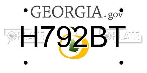 H792BT Georgia License Plate