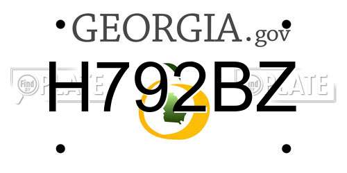 H792BZ Georgia License Plate