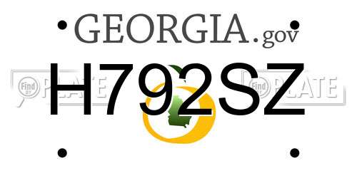 H792SZ Georgia License Plate