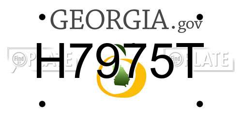 H7975T Georgia License Plate