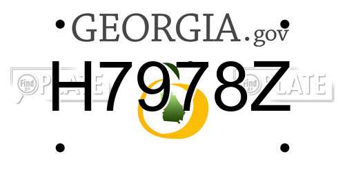 H7978Z Georgia License Plate