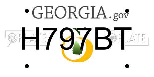 H797BT Georgia License Plate