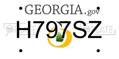 H797SZ Georgia License Plate
