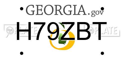 H79ZBT Georgia License Plate