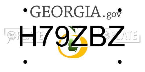 H79ZBZ Georgia License Plate