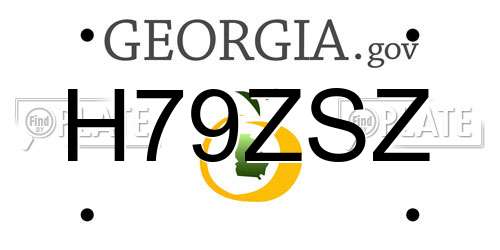 H79ZSZ Georgia License Plate