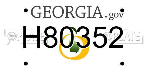 H80352 Georgia License Plate