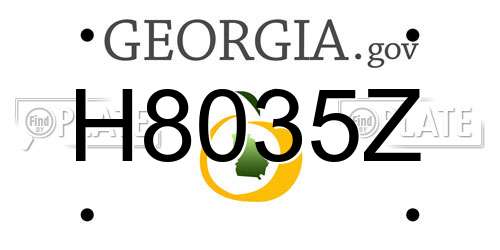H8035Z Georgia License Plate