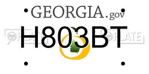 H803BT Georgia License Plate