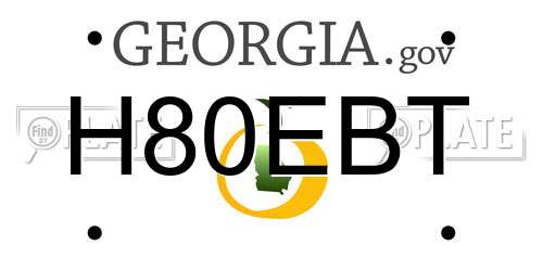 H80EBT Georgia License Plate
