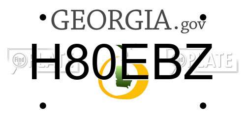 H80EBZ Georgia License Plate