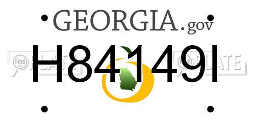 H84149I Georgia License Plate