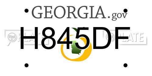 H845DF Georgia License Plate