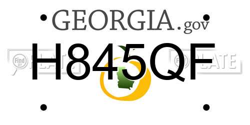 H845QF Georgia License Plate