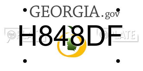 H848DF Georgia License Plate