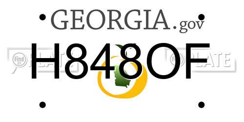 H848OF Georgia License Plate