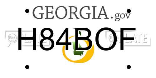 H84BOF Georgia License Plate