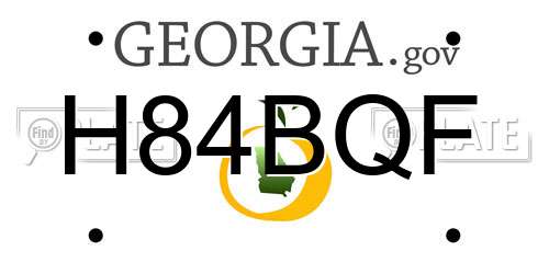 H84BQF Georgia License Plate