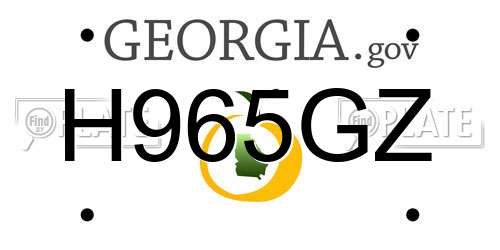 H965GZ Georgia License Plate