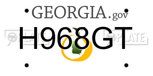H968GT Georgia License Plate