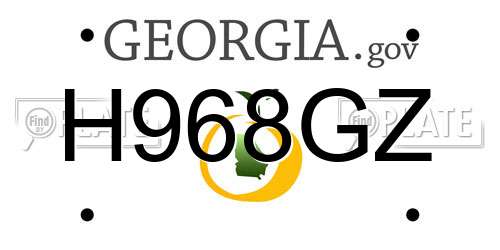 H968GZ Georgia License Plate
