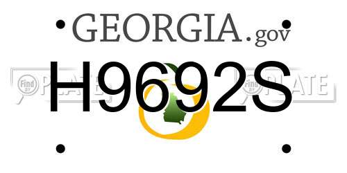 H9692S Georgia License Plate