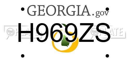 H969ZS Georgia License Plate