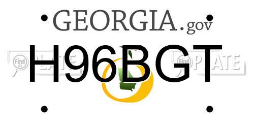 H96BGT Georgia License Plate