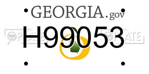 H99053 Georgia License Plate