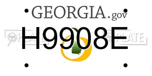 H9908E Georgia License Plate