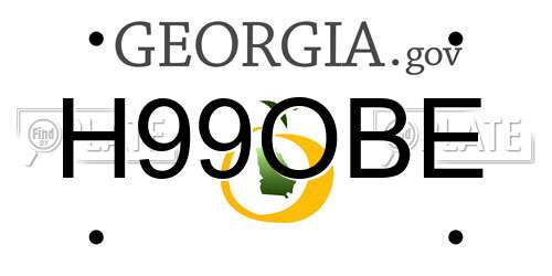 H99OBE Georgia License Plate