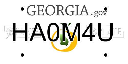 HA0M4U Georgia License Plate