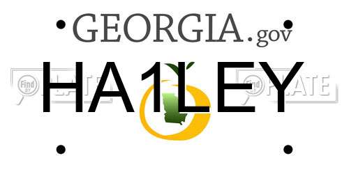HA1LEY Georgia License Plate