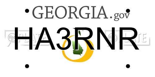 HA3RNR Georgia License Plate