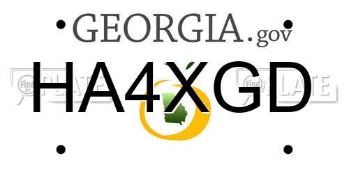 HA4XGD Georgia License Plate