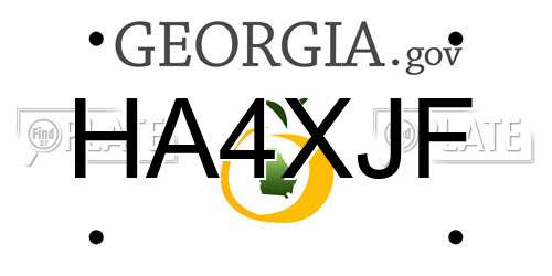 HA4XJF Georgia License Plate