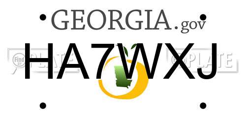 HA7WXJ Georgia License Plate