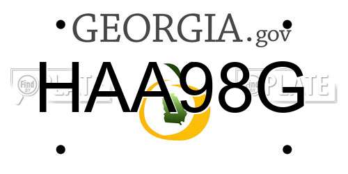 HAA98G Georgia License Plate