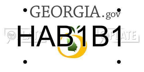 HAB1B1 Georgia License Plate