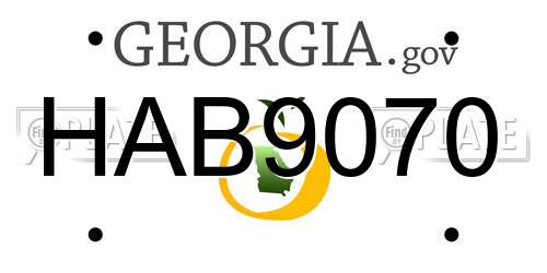 HAB9070 Georgia License Plate