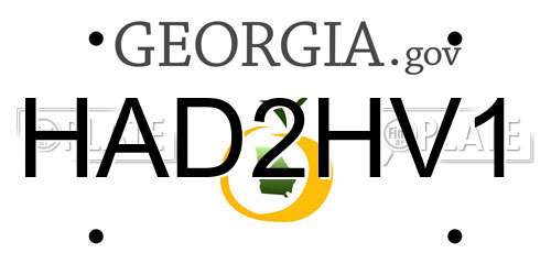 HAD2HV1 Georgia License Plate