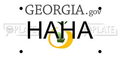HAHA Georgia License Plate