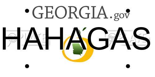 HAHAGAS Georgia License Plate