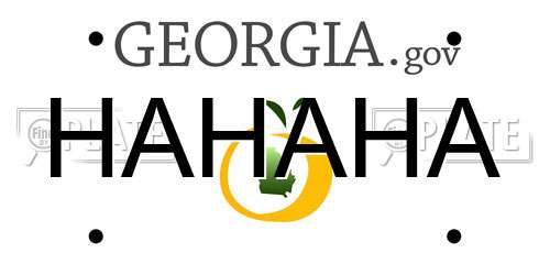 HAHAHA Georgia License Plate