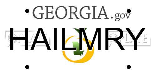 HAILMRY Georgia License Plate