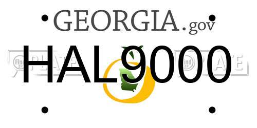 HAL9000 Georgia License Plate