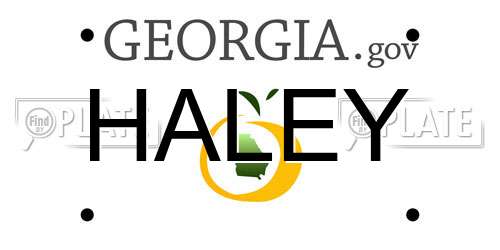 HALEY Georgia License Plate